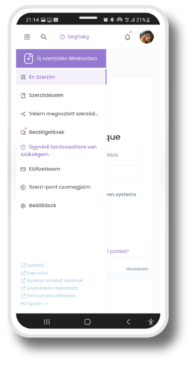 Create new contract on mobile screen